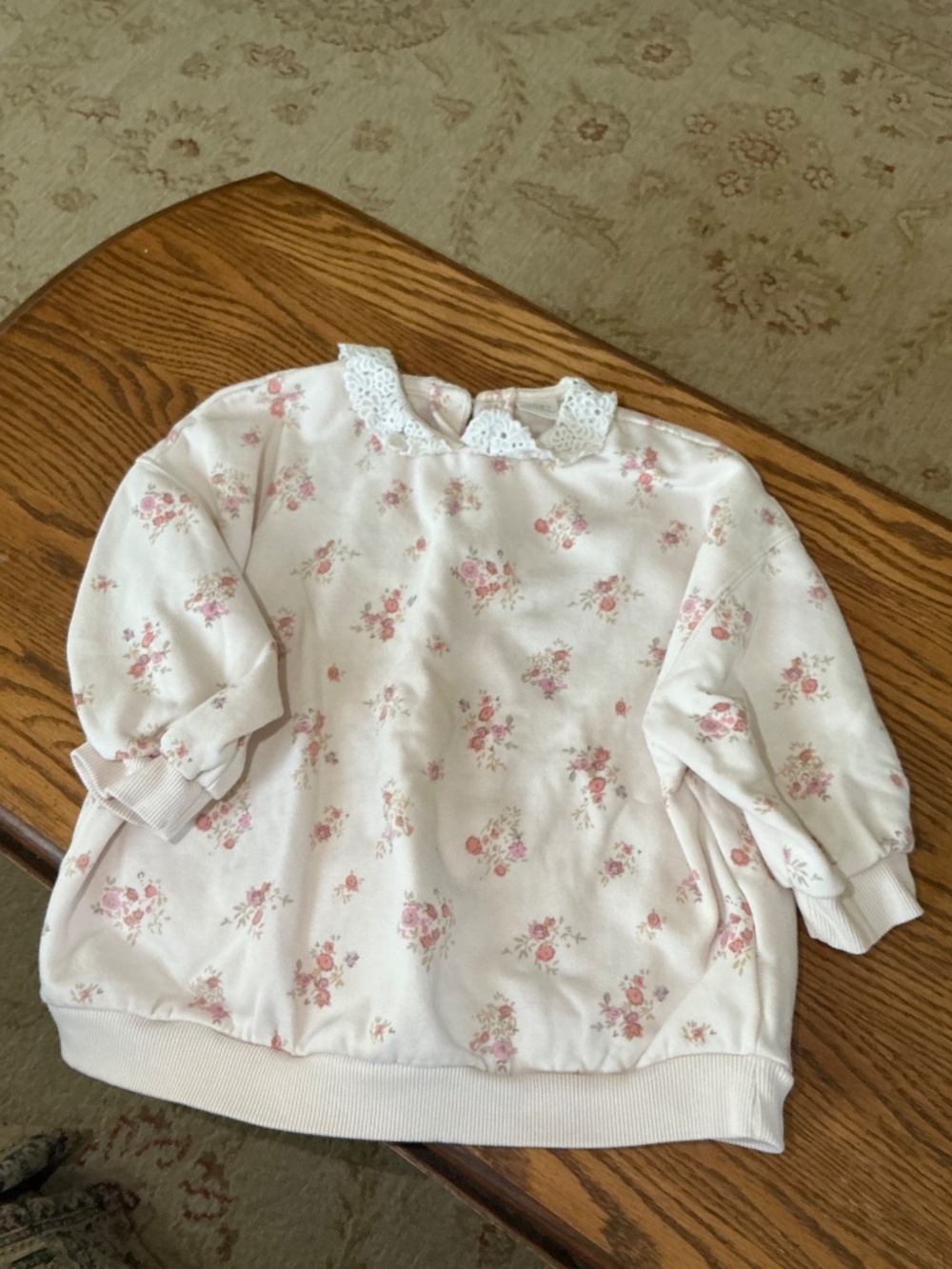 Next Ditsy Floral Sweatshirt in Light Pink Sz 2-3yrs EUC $38R - Picture 7 of 10